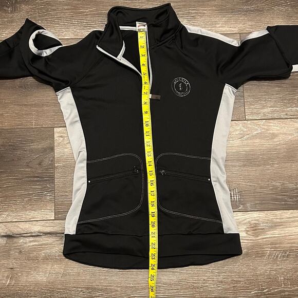 Alo Yoga Cool fit Long Sleeve Full Zip Jacket Women’s Size Medium Black & Gray - Picture 13 of 13